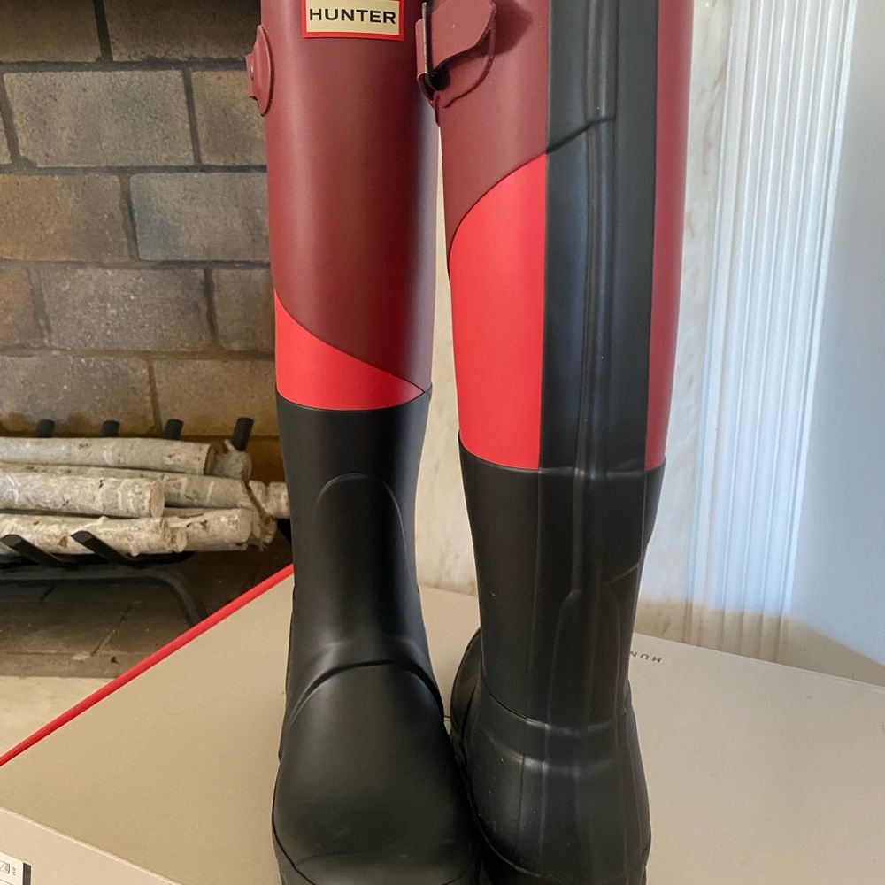 Hunter Asymmetric Colorblock Welly Boot LIKE NEW - Picture 7 of 10